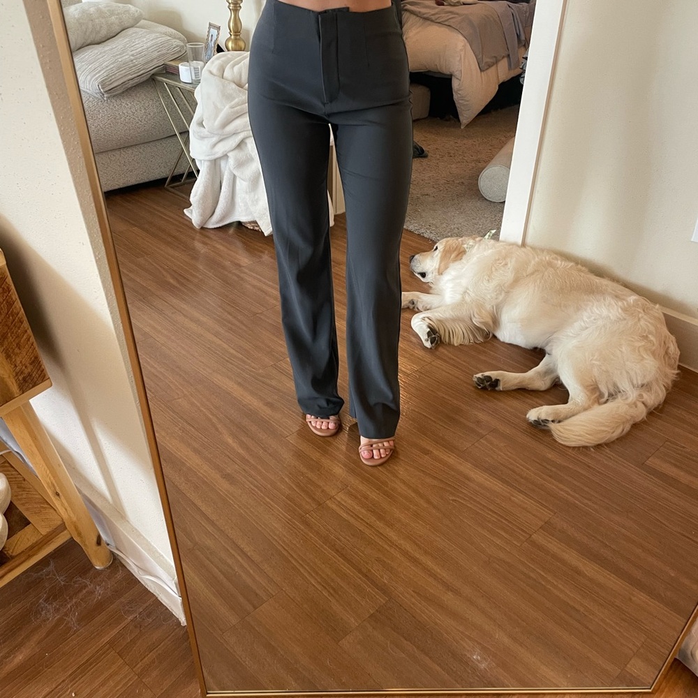 Abercrombie & Fitch Women's Charcoal Straight Leg Pants